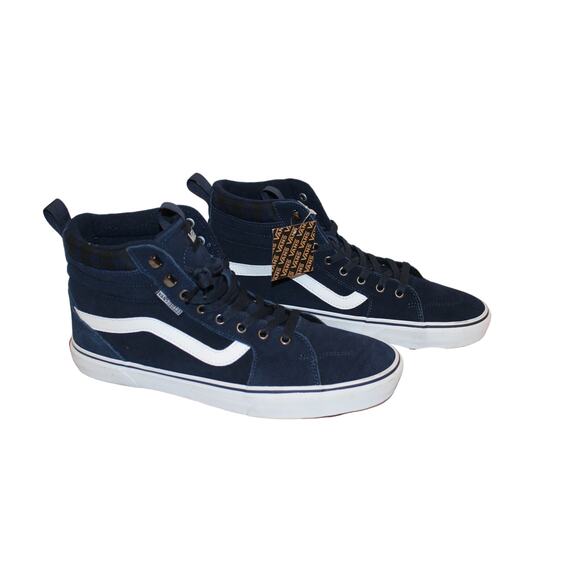 NEW MEN'S SZ 11 13 VANS FILMORE HI VANSGUARD‎ SUEDE SNEAKERS BLUE WHITE - Picture 1 of 7
